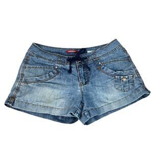 Union Bay Y2K Low Rise Casual Beach Blue Denim Short Shorts Juniors Size 11
